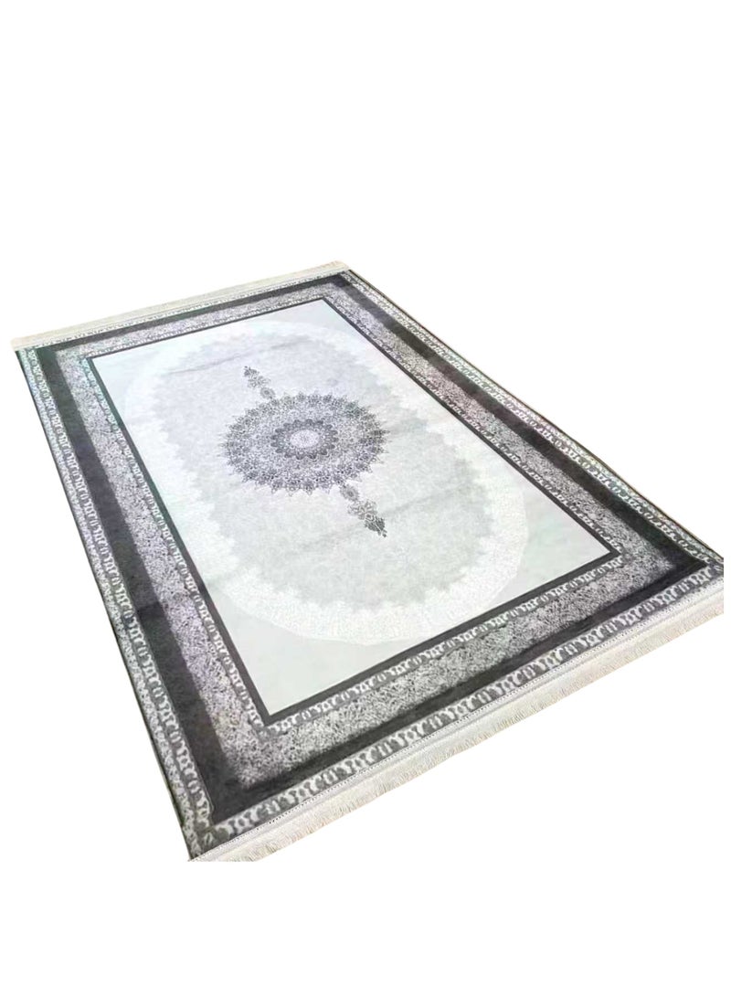 SMART HOME Large padded floor mat with a soft velvet surface and non-slip backing - Living room rug - Majlis rug - Lounge rug - Luxurious decorative rug - Elegant rug with modern patterns for living rooms and majlis - Size 300x200cm - Suitable for everyday use and entertaining - Image 5